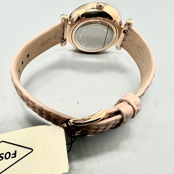 FOSSIL Women\'s Carlie Three-Hand Date Pink Leather Strap Watch, 35mm main image 6